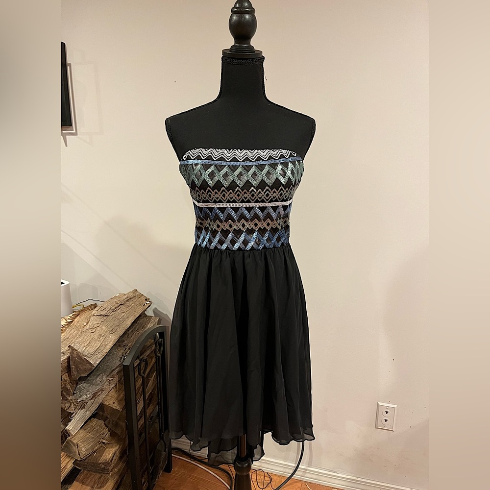 As U Wish Strapless Sequin Cocktail Dress